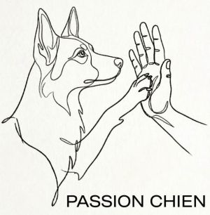 Logo passion chien avec nom reduit